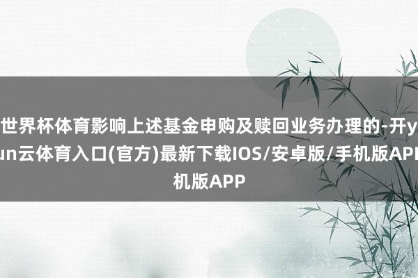 世界杯体育影响上述基金申购及赎回业务办理的-开yun云体育入口(官方)最新下载IOS/安卓版/手机版APP